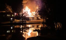 Fire demolishes lakefront home