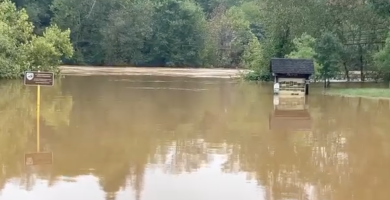 High water damages Pleasant Grove bridge