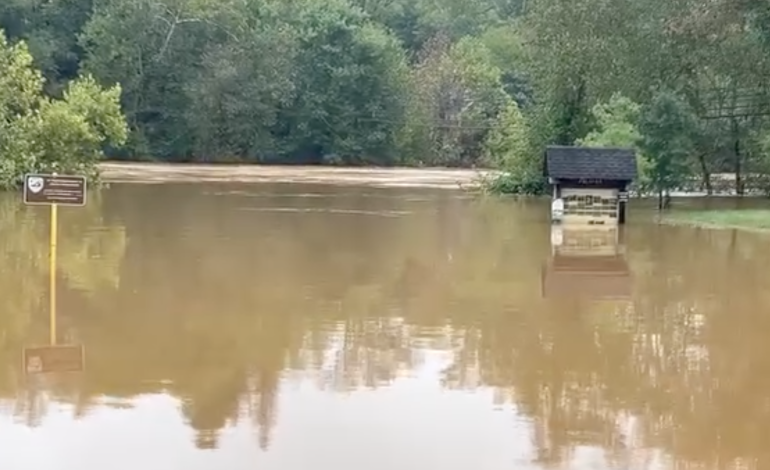 High water damages Pleasant Grove bridge